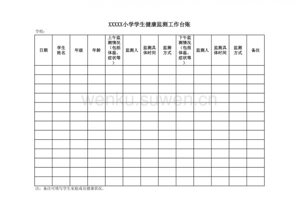 学生健康监测台账_第2页