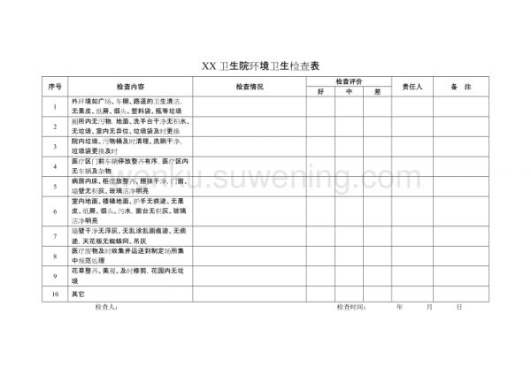 卫生院环境卫生检查表_第1页