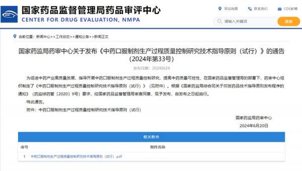 中药口服制剂应当遵循“质量源于设计”理念