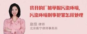我開的廠被舉報(bào)污染環(huán)境，污染環(huán)境刑事犯罪怎樣處理