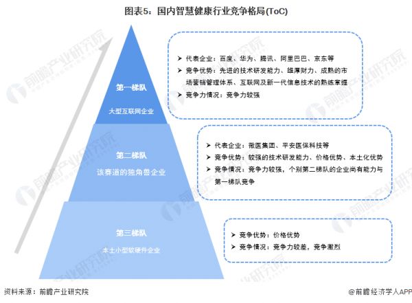 图表5：国内智慧健康行业竞争格局(ToC)