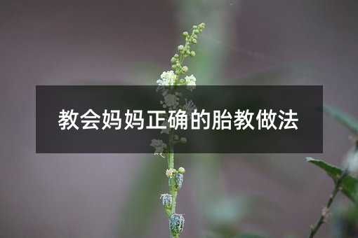 教会妈妈正确的胎教做法