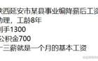 陜西延安市某縣事業(yè)編降薪后工資