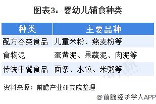 圖表3：嬰幼兒輔食種類