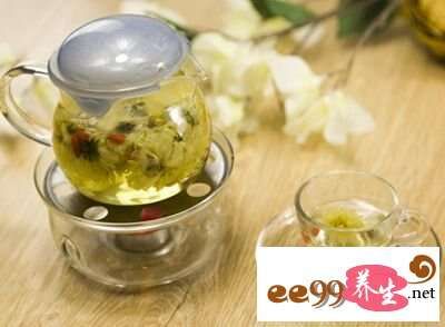 菊花有非常好的清热解毒、明目清肝以及消炎等作用，在治疗高血压、头痛以及眼睛过于劳累引起的损伤上有非常好的效果