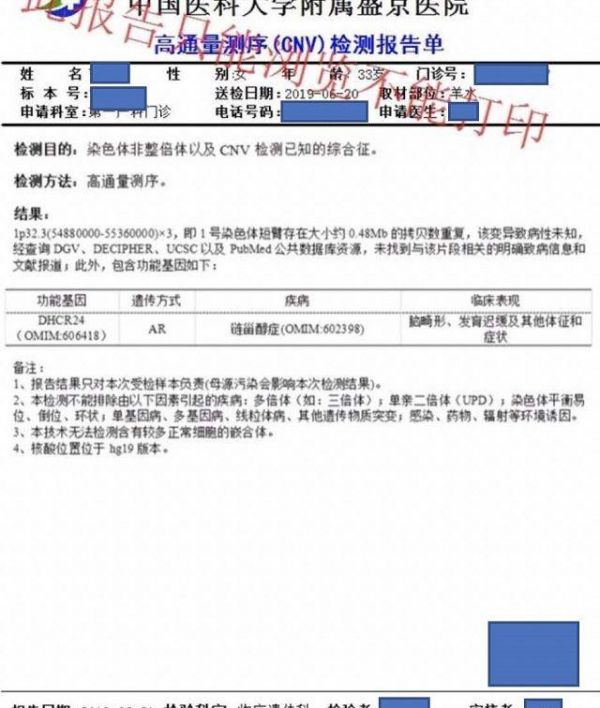 盛京醫(yī)院報(bào)告樣式