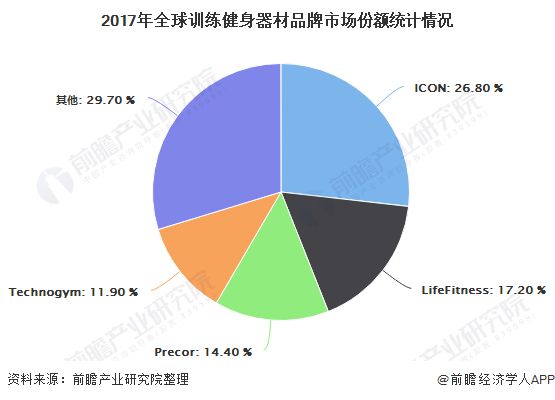 2017年全球训练健身器材品牌市场份额统计情况