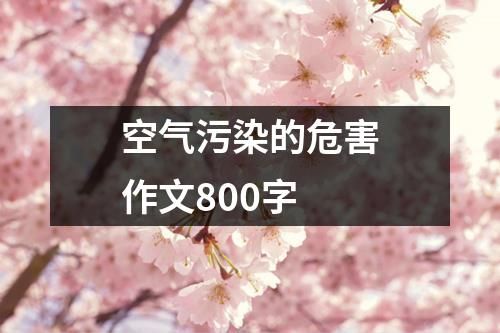 空氣污染的危害作文800字