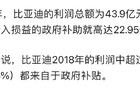 网友们说出了比亚迪历年来的补贴内幕了