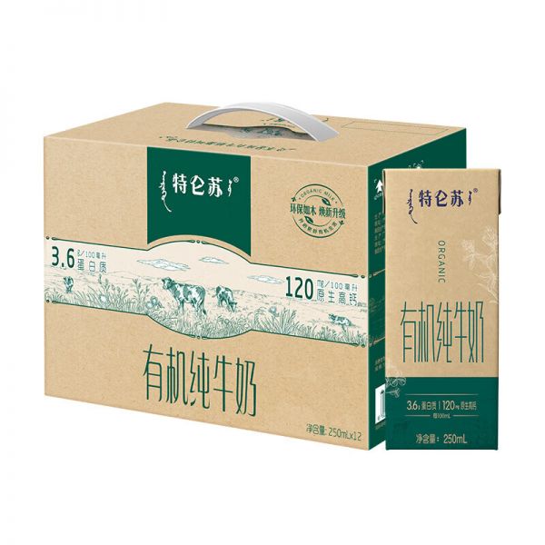 蒙牛 特侖蘇有機(jī)純牛奶 250ml*12盒 如木裝