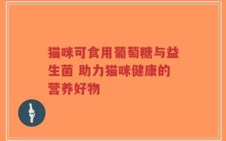 貓咪可食用葡萄糖與益生菌 助力貓咪健康的營養(yǎng)好物