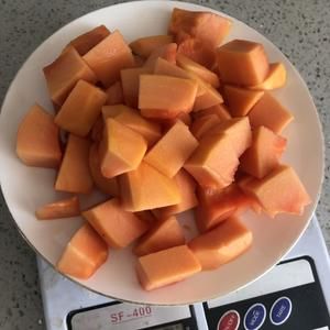 快速早餐-低卡健康的木瓜燉牛奶100大卡左右的做法 步驟2