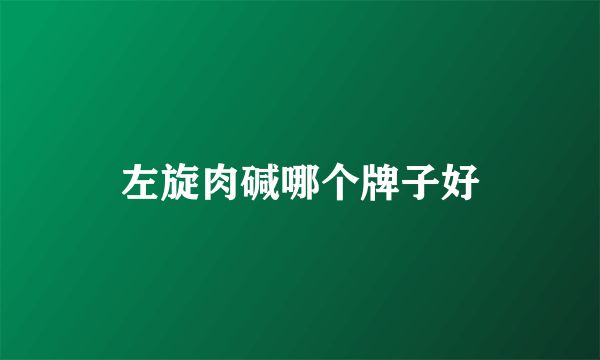 左旋肉堿哪個牌子好