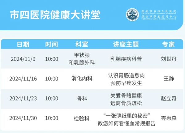 11 月「健康大讲堂+孕妇学校」课程表出炉，免费 get 新知识！