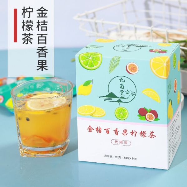 金桔百香果柠檬片茶蜂蜜冻干柠檬片茶包 冷泡茶叶花茶大份量健康养生茶 买1件=2件