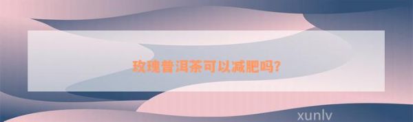 玫瑰普洱茶可以減肥嗎？