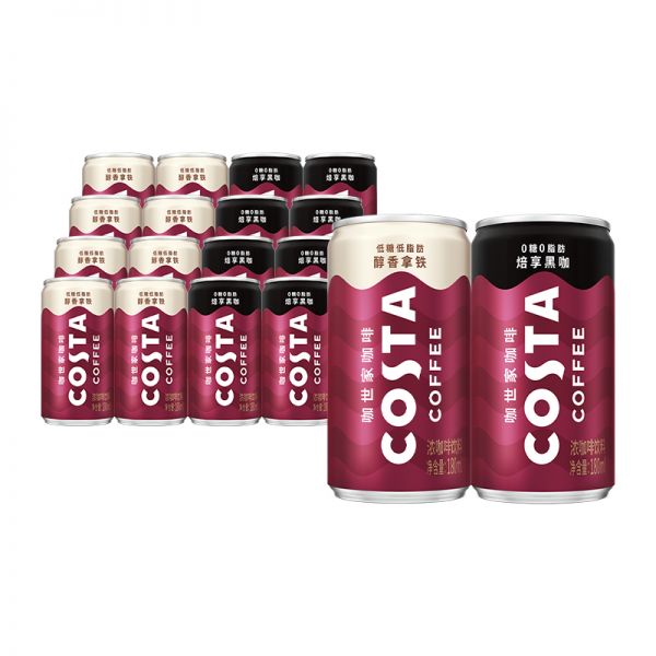 COSTA焙享黑咖180ml*8罐+醇香拿铁180ml*8罐