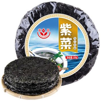 富昌 頭水紫菜100g（海產(chǎn)干貨海鮮特產(chǎn)水產(chǎn)煲湯食材烤制海苔）