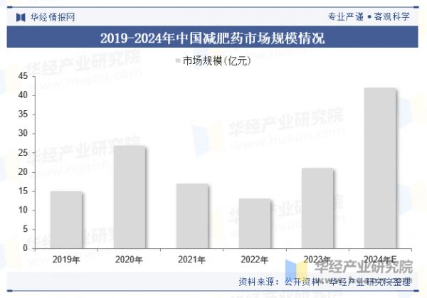 2019-2024年中国减肥药市场规模情况