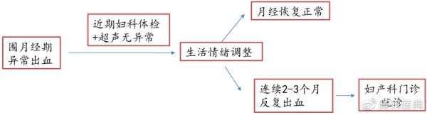 异常阴道出血的自我评估流程图