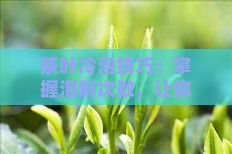 茶叶冷泡技巧：掌握泡制次数，让你的冷泡茶更加美味