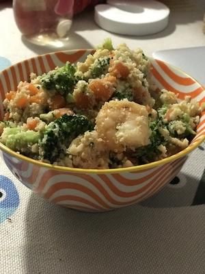 高纖維少油高蛋白“炒飯”(3人份量)的做法 步驟6