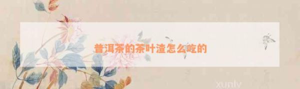 普洱茶的茶叶渣怎么吃的