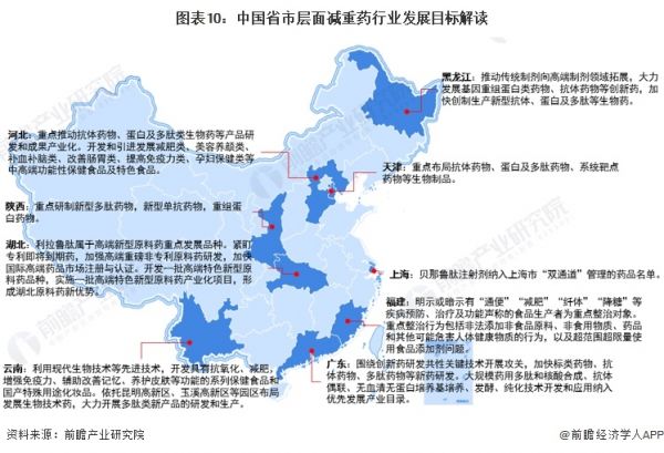 圖表10：中國省市層面減重藥行業(yè)發(fā)展目標解讀