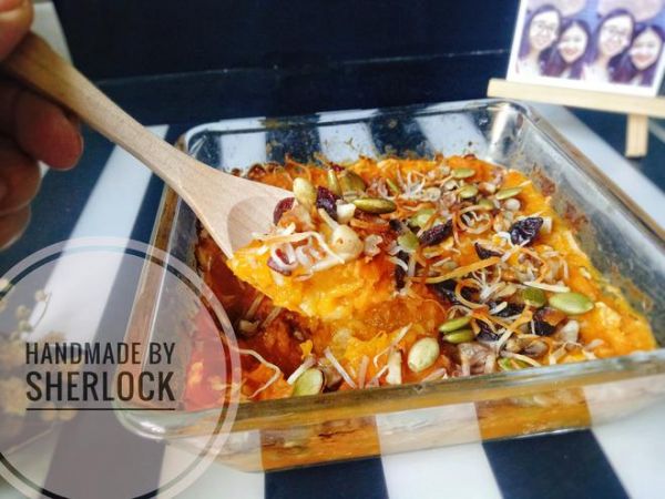 【快手健康輕食】減脂期的甜品——南瓜焗燕麥的做法