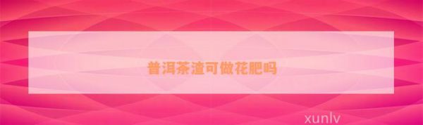 普洱茶渣可做花肥嗎