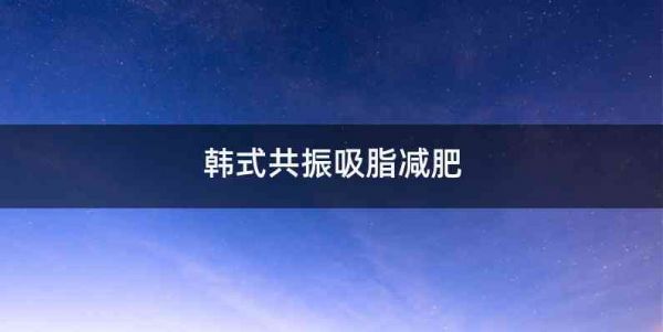 韩式共振吸脂减肥