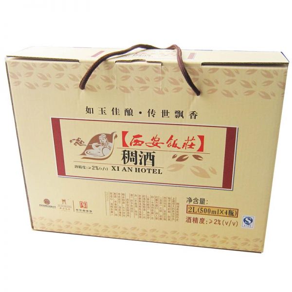 【陜西特產(chǎn)】西安飯莊稠酒500mlX4瓶裝 禮盒裝 黃桂稠酒 月子酒