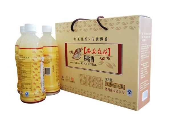 【陜西特產(chǎn)】西安飯莊稠酒500mlX4瓶裝 禮盒裝 黃桂稠酒 月子酒