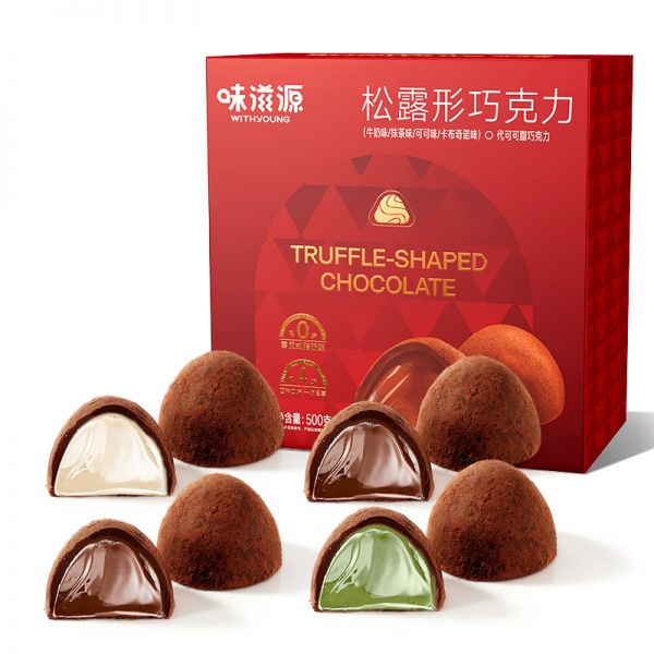 味滋源松露形巧克力混合口味500g禮盒裝