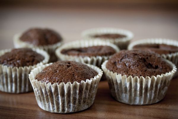 muffins rellenos de crema de cacahuete