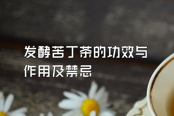 發(fā)酵苦丁茶的功效與作用及禁忌