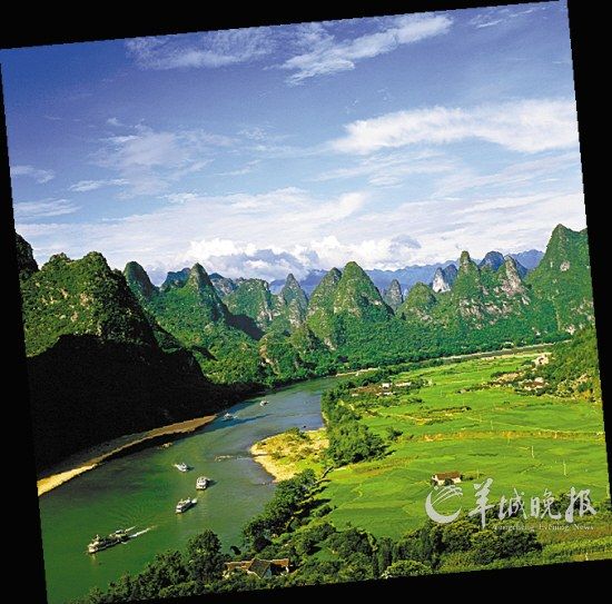 桂林香格里拉大酒店的漓江游從龍船坪碼頭起航，至迭彩山水域返航