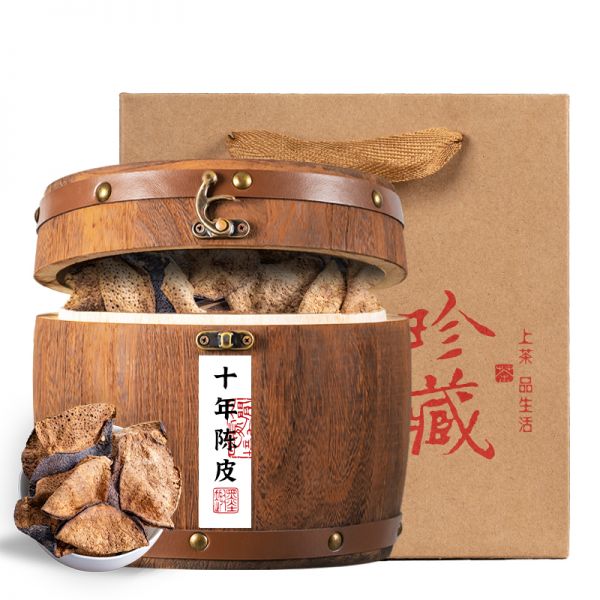 XC翠春園新會(huì)產(chǎn)區(qū)陳皮新茶木桶裝200g