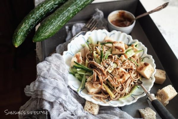 花生醬烤麩蕎麥涼面——素食【健康一鍋端】的做法