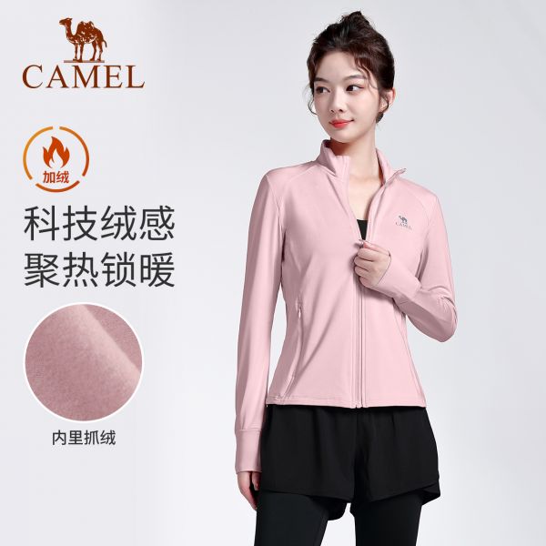 駱駝瑜伽服女款薄絨外套修身健身