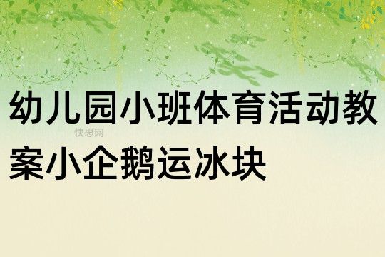 幼儿园小班体育活动教案：小企鹅运冰块反思