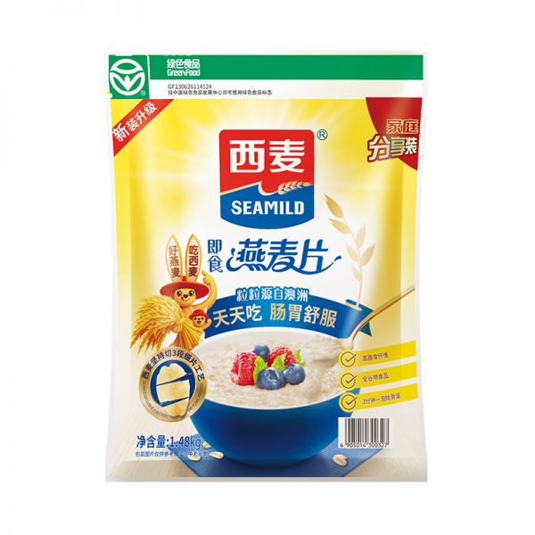 西麦纯燕麦片1480g高蛋白质即食冲饮0添加