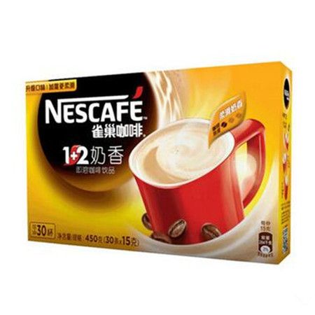 雀巢速溶咖啡1+2 奶香味15g*30條/盒 即溶即沖即飲品