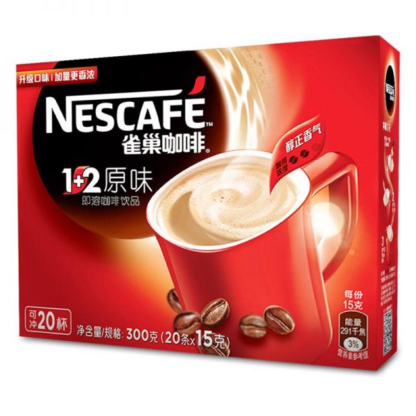  雀巢(Nestle) 300克 20條*15g 1+2原味 即溶咖啡飲品 【ZY】
