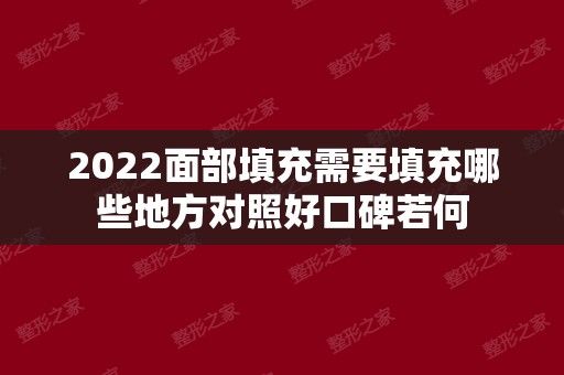 2024面部填充需要填充哪些地方对照好口碑若何