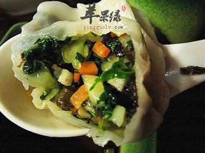 素三鮮餡的餃子