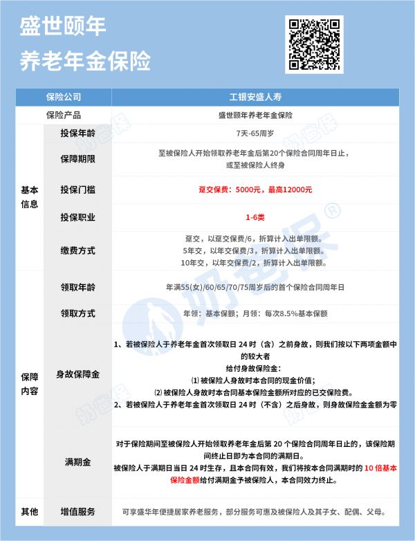 盛世颐年养老年金保险