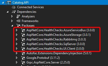 AspNetCore.Diagnostics.HealthChecks NuGet 套件的螢幕擷取畫面。