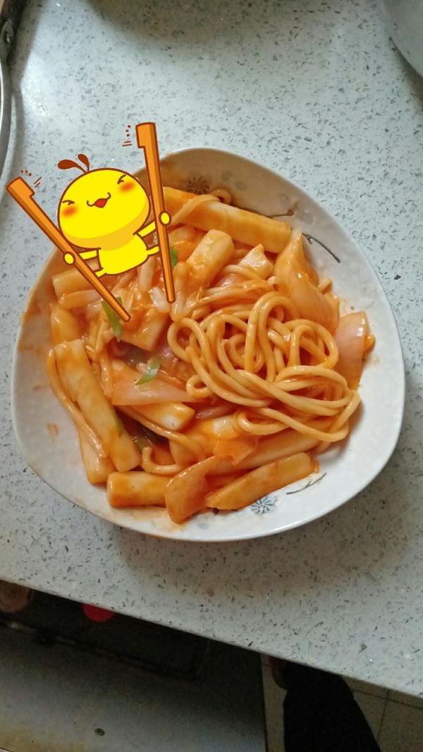 健康韩式炒年糕拉条面的做法