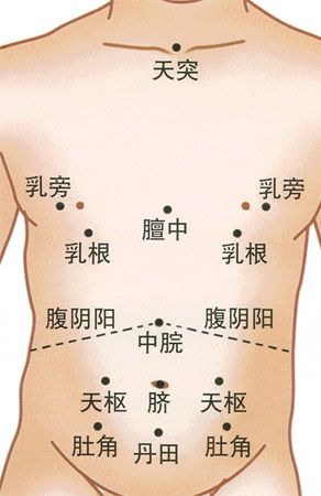 小兒推拿常用穴位：胸腹部